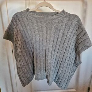 Vici Heather Gray Cable Knit Sweater